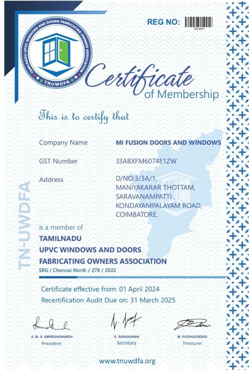 uPVC window showrooms in Coimbatore